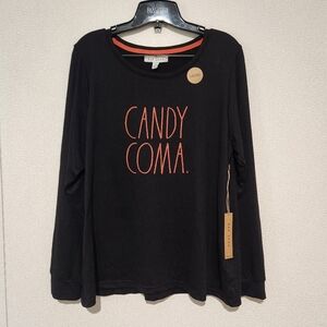 Rae Dunn Halloween Candy Coma Long Sleeve Crewneck Shirt Womens Large